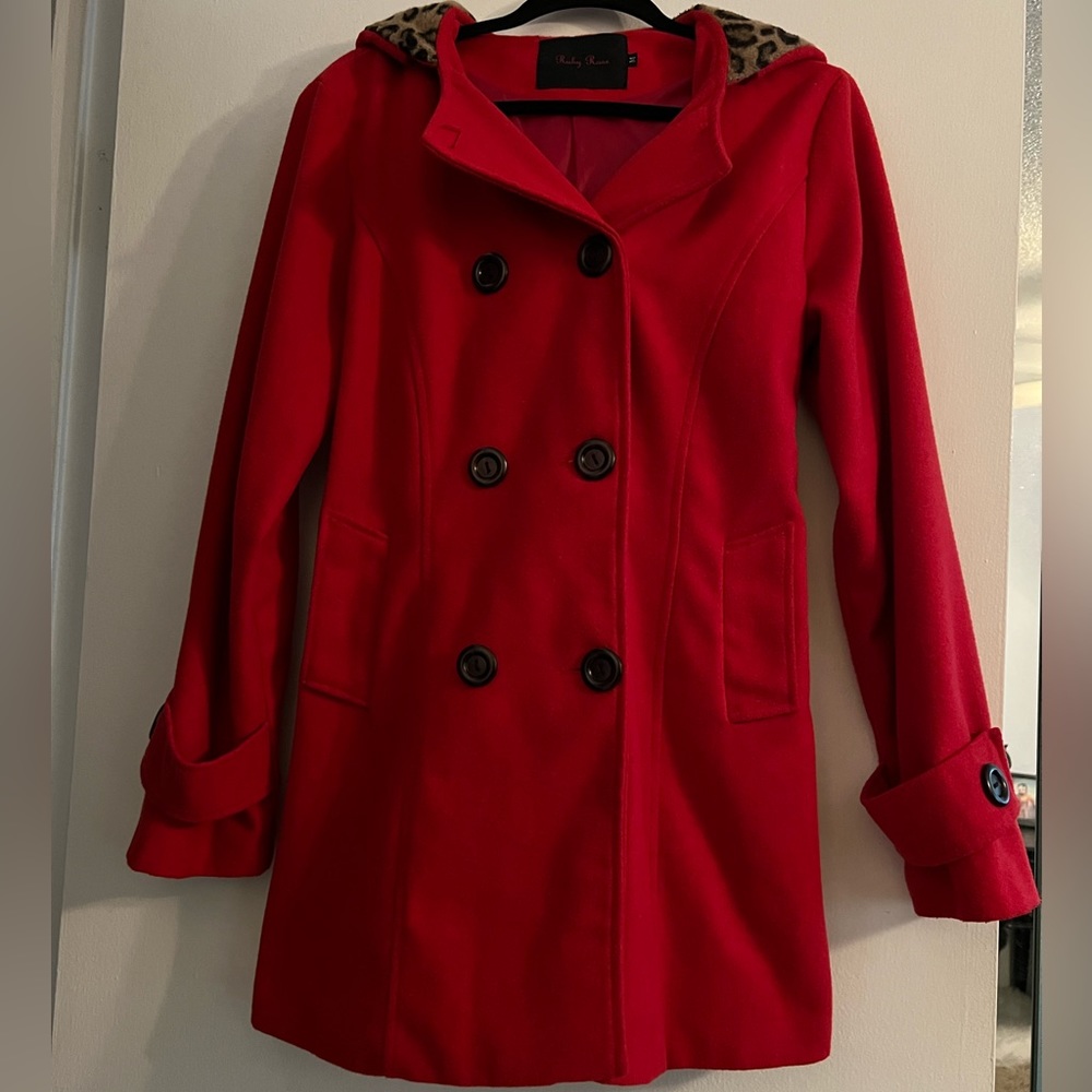 Ruby Rose Red Peacoat